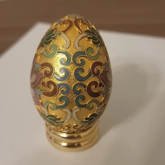 Franklin Mint Cloisonne Enamel 24K gold egg - Picture 4 of 8